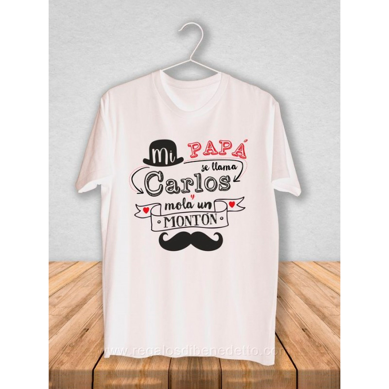 Camiseta mi papá mola personalizable