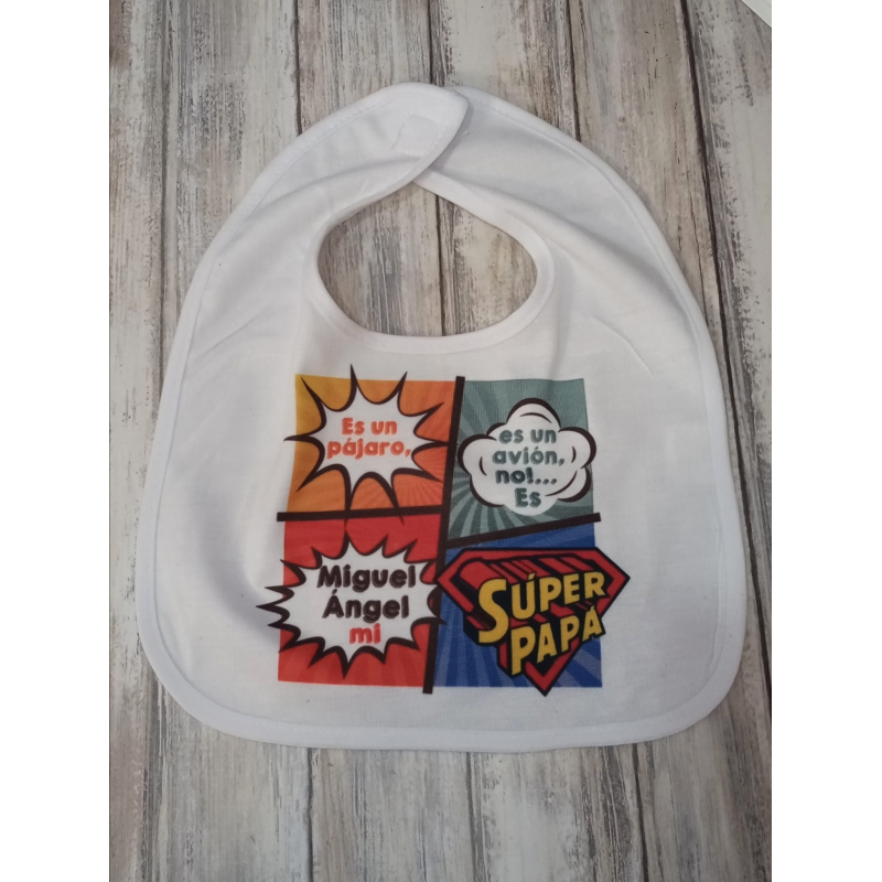 babero  personalizado " súper papá"