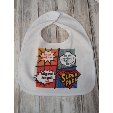 babero  personalizado " súper papá"