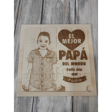 Puzzle madera con foto día del padre