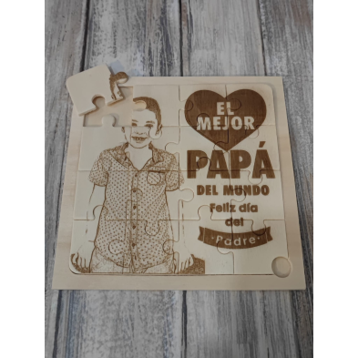 Puzzle madera con foto día del padre
