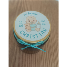 Vela perfumada tarro cristal bebe azul