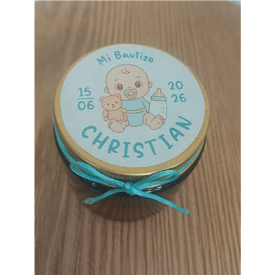 Vela perfumada tarro cristal bebe azul