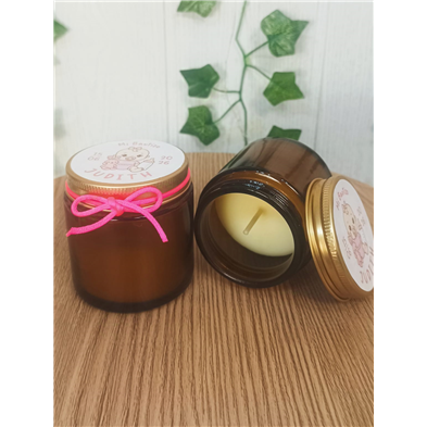 Vela perfumada tarro cristal bebe rosa