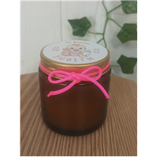 Vela perfumada tarro cristal bebe rosa