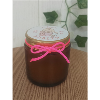 Vela perfumada tarro cristal bebe rosa
