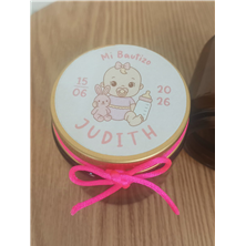 Vela perfumada tarro cristal bebe rosa