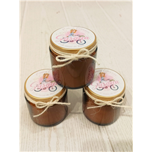 Vela perfumada tarro cristal niña comunión. 