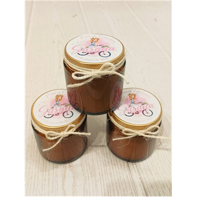Vela perfumada tarro cristal niña comunión. 