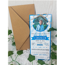 Invitación Primera Comunión foto azul