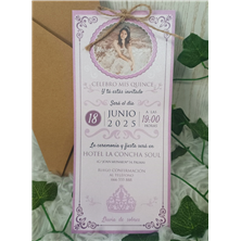 Invitación quinceañera foto lila