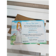 Invitación niña comunión y mascota
