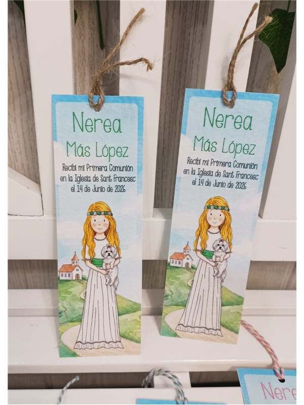 Punto de libro niña con mascota