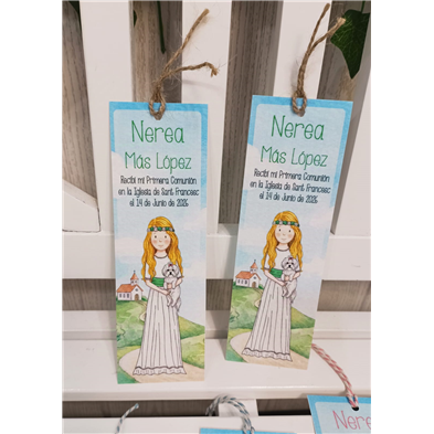 Punto de libro niña con mascota