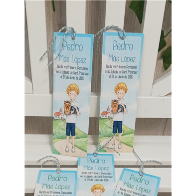 Punto de libro niño con mascota