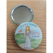 Chapa imán abridor o espejo niña mascota