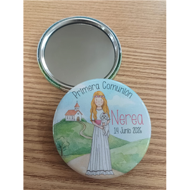 Chapa imán abridor o espejo niña mascota